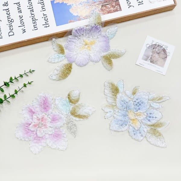 colorful embroidered lace motifs for accessories and creative products