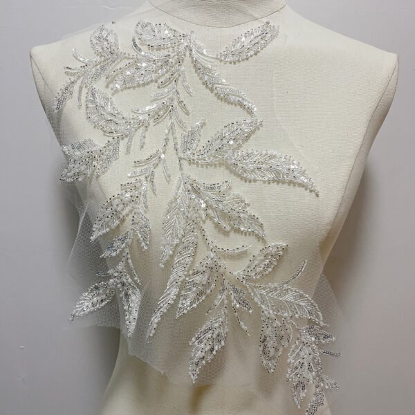white bridal lace applique manufacturer